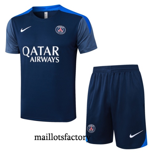 Grossiste Maillot d'entrainement PSG + Shorts 2025/26 Bleu Marine/Bleu Kit
