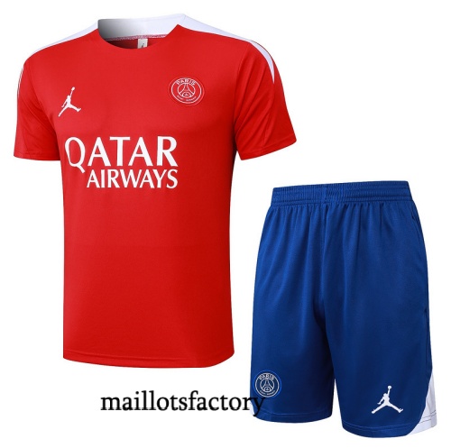 Grossiste Maillot d'entrainement PSG + Shorts 2025/26 Rouge/Bleu/Blanc Kit
