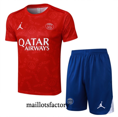 Site Maillot d'entrainement PSG + Shorts 2025/26 Rouge/Bleu Kit