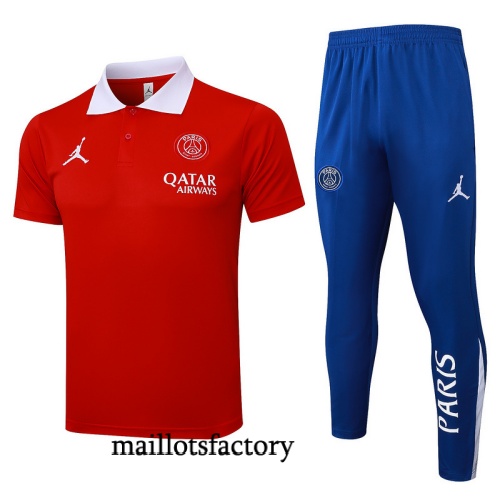 Soldes Maillot d'entrainement PSG Polo 2025/26 Rouge/Bleu/Blanc Kit