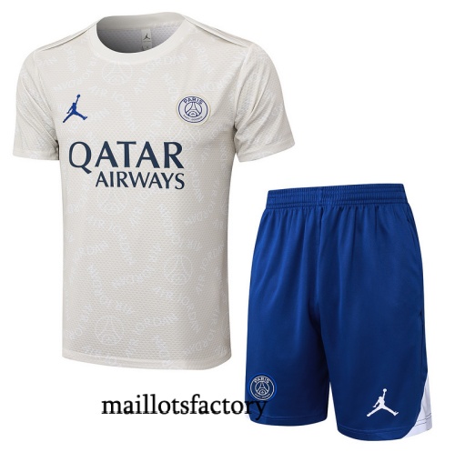 Site Maillot d'entrainement PSG + Shorts 2025/26 Gris/Bleu Kit
