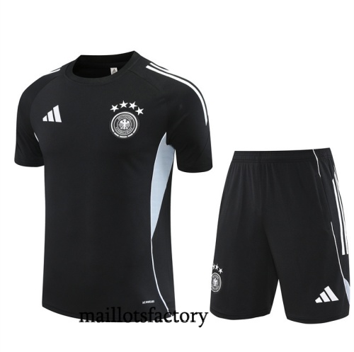 Soldes Maillot d'entrainement Allemagne + Shorts 2025/26 Noir/Blanc Kit