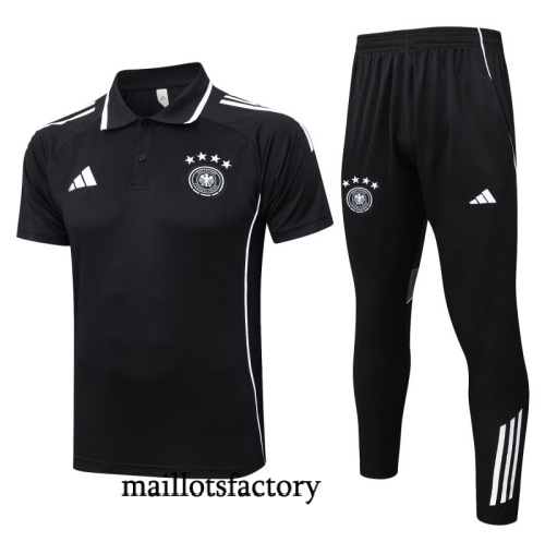 Achetez Maillot d'entrainement Allemagne Polo 2025/26 Noir/Blanc Kit