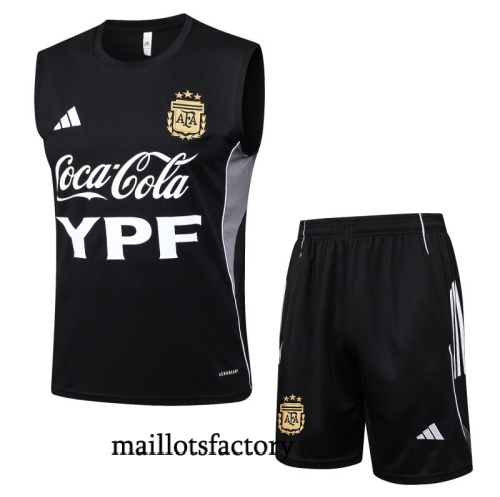 Site Maillot d'entrainement Argentine Debardeur 2025/26 Noir/Gris Kit