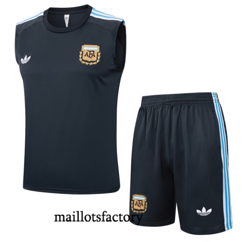 Achat Maillot d'entrainement Argentine Debardeur 2025/26 Gris foncé/Bleu/Blanc Kit