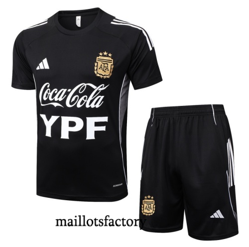 Achetez Maillot d'entrainement Argentine + Shorts 2025/26 Noir/Blanc Kit