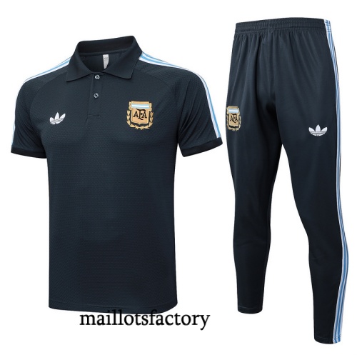 Achat Maillot d'entrainement Argentine Polo 2025/26 Gris foncé/Bleu/Blanc Kit