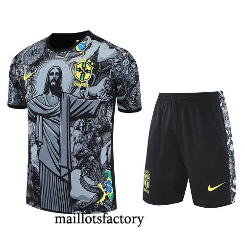 Site Maillot d'entrainement Brésil + Shorts 2025/26 Doré Kit