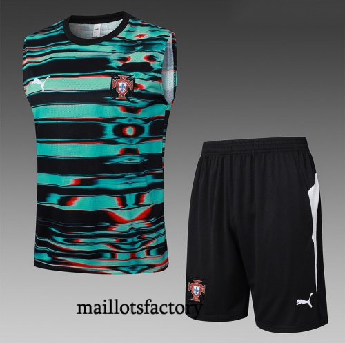Site Maillot d'entrainement Portugal Debardeur 2025/26 Vert/Noir/Blanc Kit
