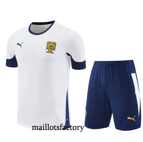 Soldes Maillot d'entrainement Portugal Enfant + Shorts 2025/26 Blanc/Bleu Kit