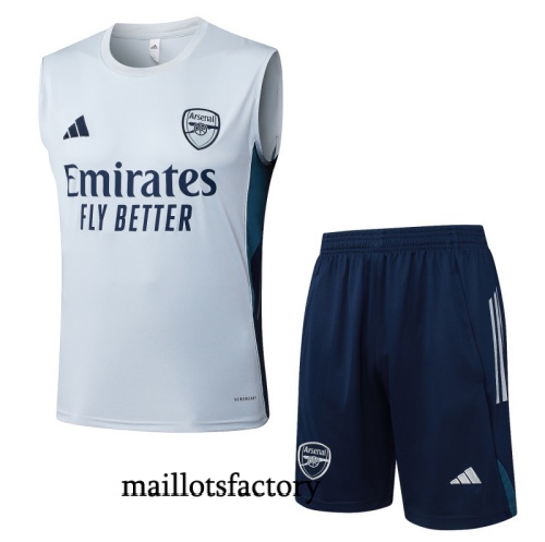Achat Maillot d'entrainement Arsenal Debardeur 2025/26 Gris Clair/Bleu Marine Kit