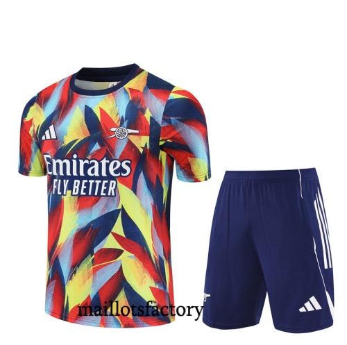 Grossiste Maillot d'entrainement Arsenal + Shorts 2025/26 Jaune/Rouge Kit