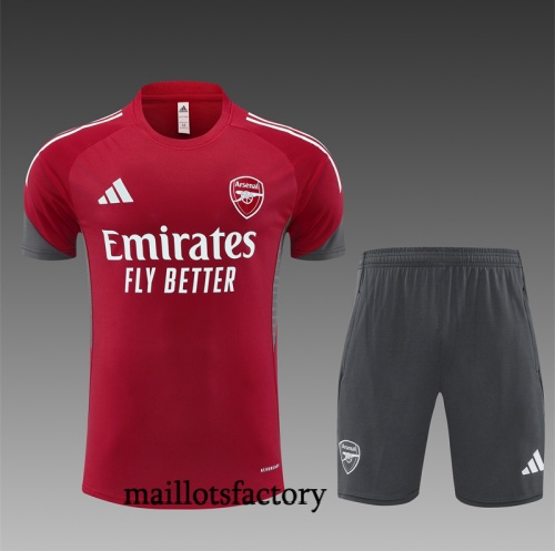 Achetez Maillot d'entrainement Arsenal Enfant Shorts 2025/26 Rouge/Gris/Blanc Kit