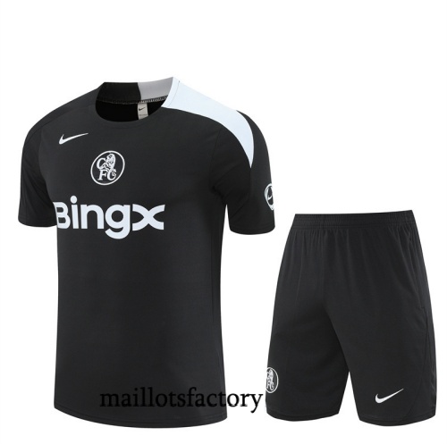Achetez Maillot d'entrainement Chelsea + Shorts 2025/26 Noir/Blanc Kit
