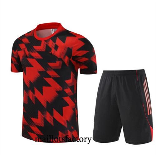 Achetez Maillot d'entrainement Manchester United Enfant + Shorts 2025/26 Rouge/Noir Kit