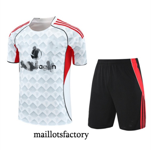 Achat Maillot d'entrainement Manchester United + Shorts 2025/26 Blanc/Noir/Rouge Kit