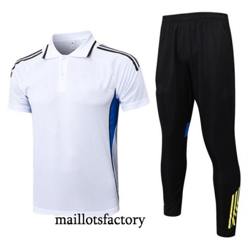 Soldes Maillot d'entrainement Manchester United Polo 2025/26 Blanc/Noir/Jaune Kit