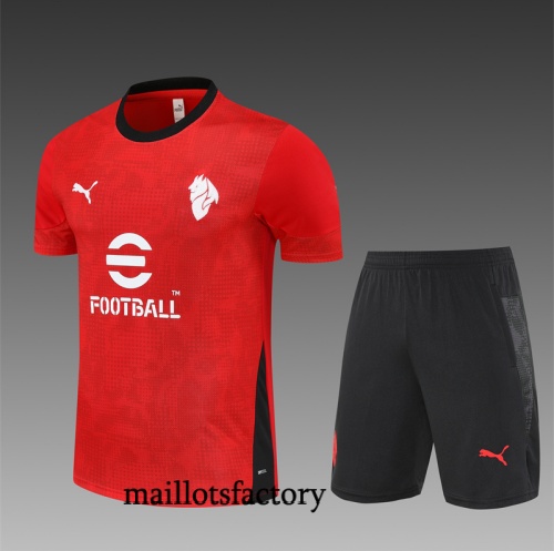 Achat Maillot d'entrainement AC Milan Enfant + Shorts 2025/26 Rouge/Noir Kit