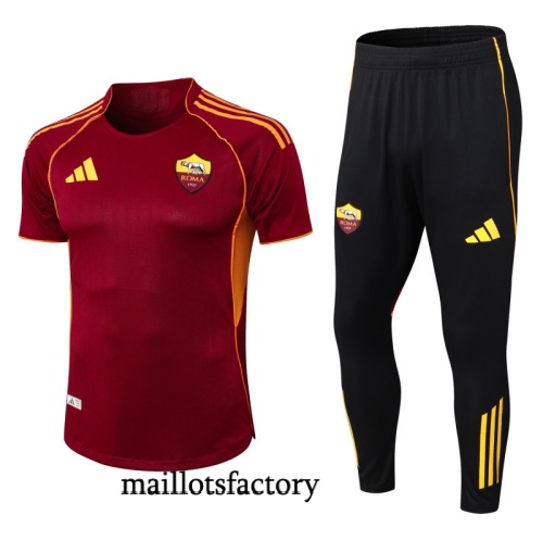 Soldes Maillot d'entrainement AS Rome 2025/26 Rouge/Noir Kit