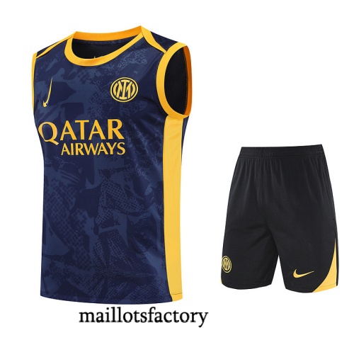 Site Maillot d'entrainement Inter Milan Debardeur 2025/26 Bleu Marine/Jaune Kit