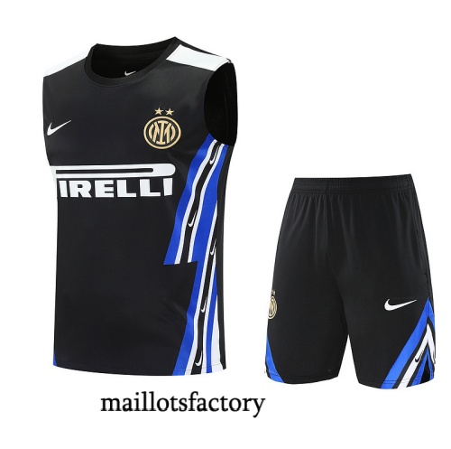 Achat Maillot d'entrainement Inter Milan Debardeur 2025/26 Noir/Bleu/Blanc Kit