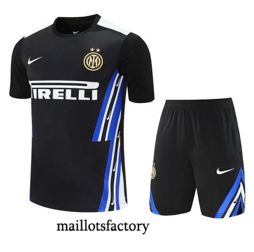 Achetez Maillot d'entrainement Inter Milan + Shorts 2025/26 Noir/Bleu/Blanc Kit