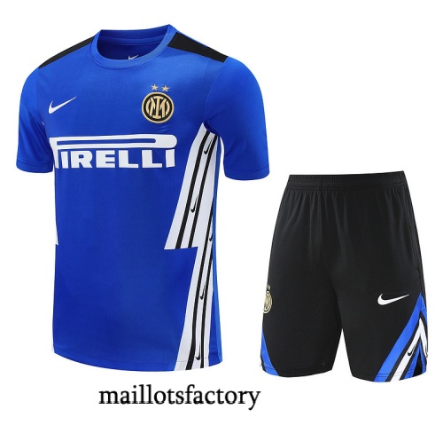 Soldes Maillot d'entrainement Inter Milan + Shorts 2025/26 Bleu/Noir/Blanc Kit