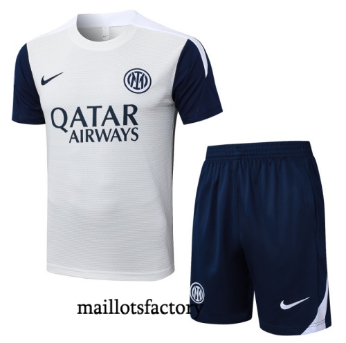 Achetez Maillot d'entrainement Inter Milan + Shorts 2025/26 Blanc/Bleu Marine Kit