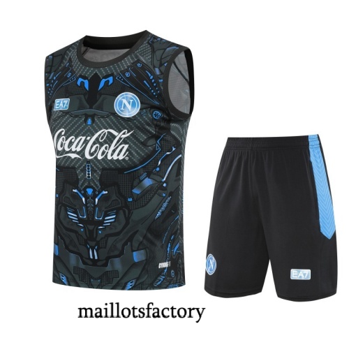 Achat Maillot d'entrainement Naples Debardeur 2025/26 Gris foncé/Bleu Kit