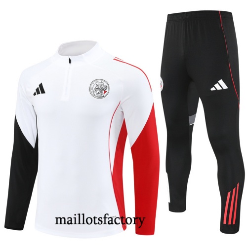 Site Survetement Ajax 2025/26 Blanc/Noir/Rouge