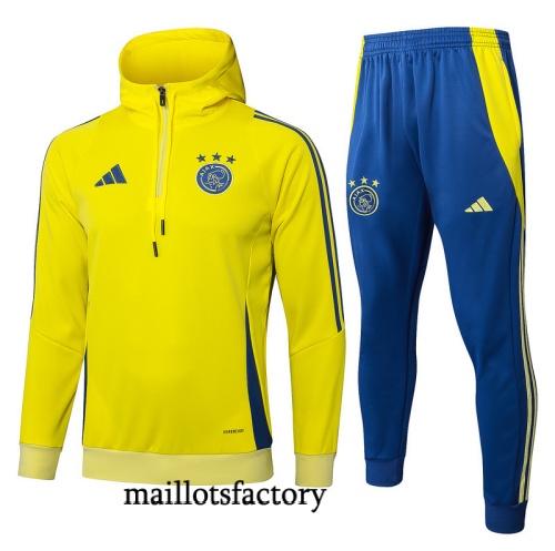 Site Survetement Sweatshirt Ajax à capuche 2025/26 Jaune/Bleu