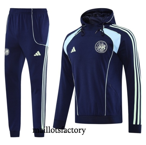 Grossiste Survetement Sweatshirt Ajax à capuche 2025/26 Bleu Marine