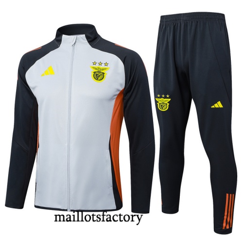 Soldes Veste Survetement Benfica 2025/26 Gris/Bleu/Orange