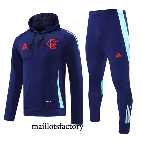 Grossiste Survetement Sweatshirt Flamengo à capuche 2025/26 Bleu/Vert