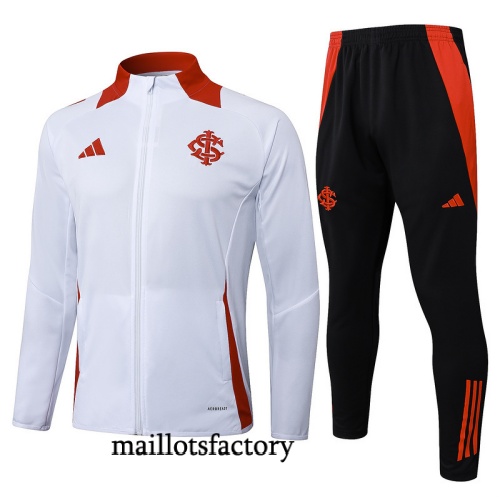 Achat Veste Survetement SC Internacional 2025/26 Blanc/Noir/Rouge