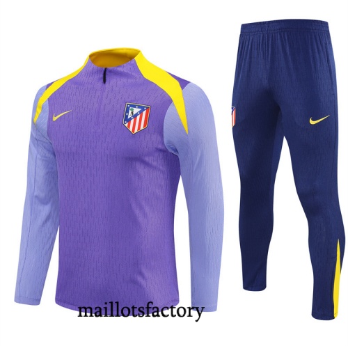 Grossiste Survetement Atletico Madrid 2025/26 violet/Bleu Marine/Jaune