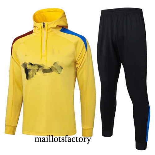 Grossiste Survetement Sweatshirt Barcelone à capuche 2025/26 Doré/Jaune/Noir