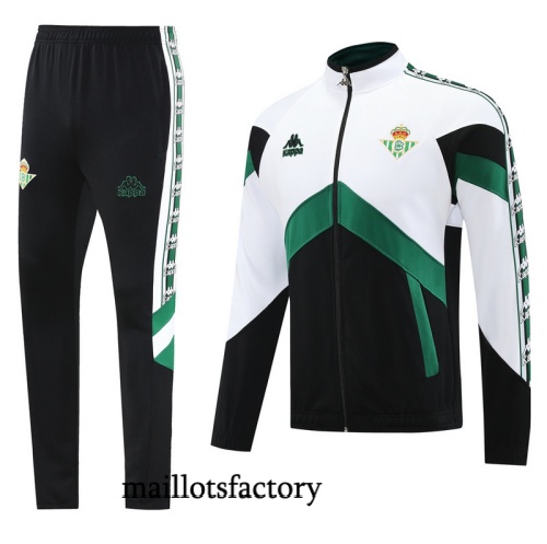 Grossiste Veste Survetement Real Betis 2025/26 Blanc/Noir/Vert