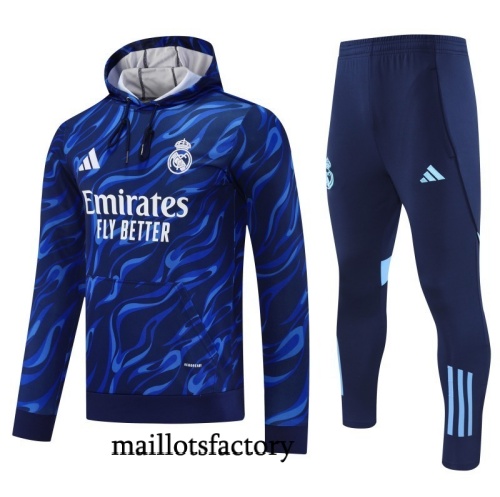 Achetez Survetement Sweatshirt Real Madrid à capuche 2025/26 Bleu Marine