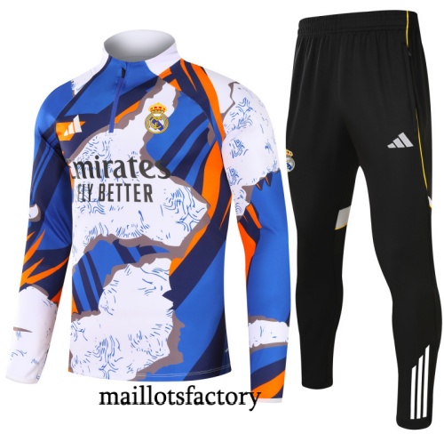 Achat Survetement Real Madrid 2025/26 Blanc/Bleu/Noir