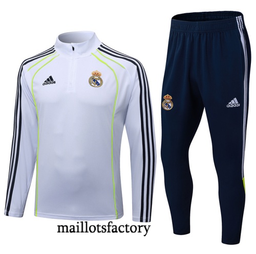 Grossiste Survetement Real Madrid 2025/26 Blanc/Bleu Marine