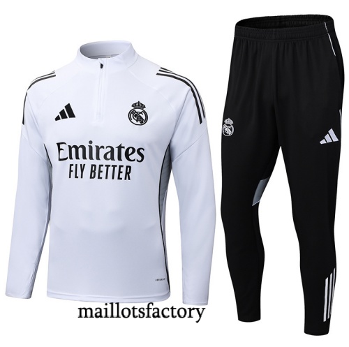 Achetez Survetement Real Madrid 2025/26 Blanc/Noir
