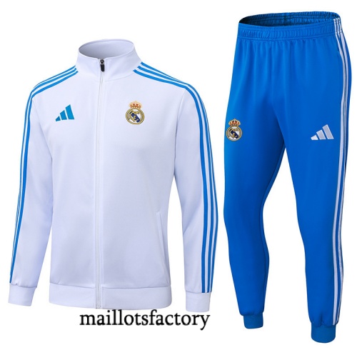 Achat Veste Survetement Real Madrid 2025/26 Blanc/Bleu