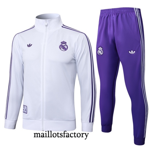 Achat Veste Survetement Real Madrid 2025/26 Blanc/Violet