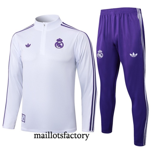 Soldes Survetement Real Madrid 2025/26 Blanc/Violet