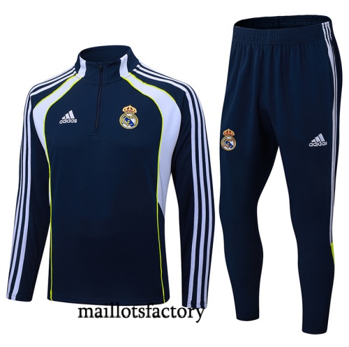 Grossiste Survetement Real Madrid 2025/26 Bleu Marine/Blanc/Vert
