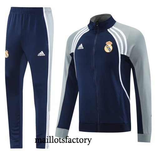 Soldes Veste Survetement Real Madrid 2025/26 Bleu Marine/Blanc