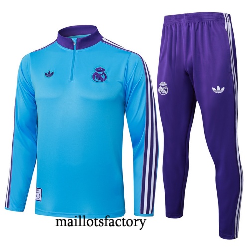 Grossiste Survetement Real Madrid 2025/26 Bleu Clair/Violet