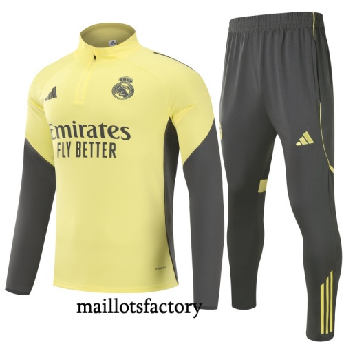 Achetez Survetement Real Madrid 2025/26 Jaune/Bleu Marine