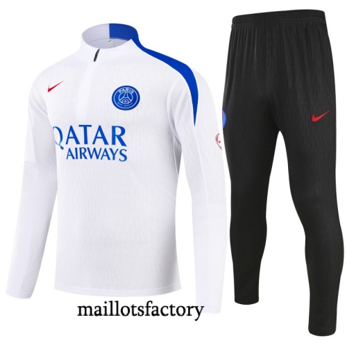 Soldes Survetement Paris PSG 2025/26 Blanc/Noir/bleu